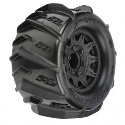 CPE-DUMONT: Pro-Line Dumont 2.8" MT Tires Mounted 12mm/14mm Black Raid (2)